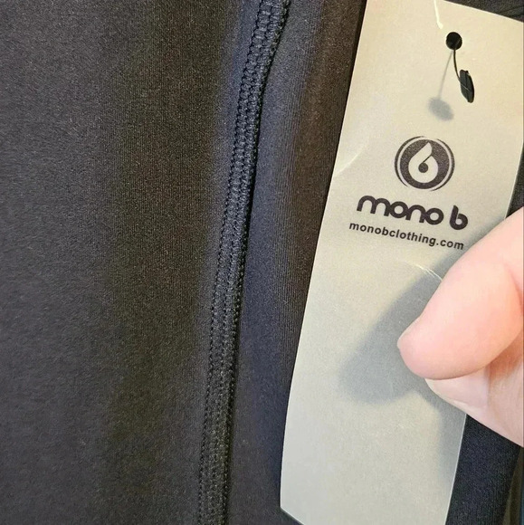 NWT Mono B Black Venice Square Neck Body Con Midi Athleisure Dress Large - Picture 14 of 15